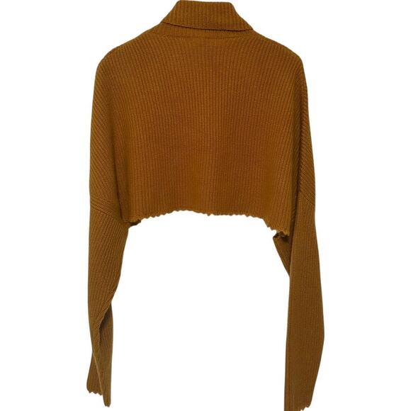 NWTs Lapointe Cropped Frayed Hem Cashmere Silk Turtle Neck Sweater (L) - Picture 7 of 16